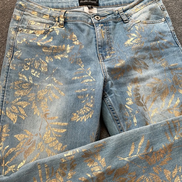 Denim with gold leaf print - Picture 3 of 3
